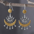 Retro Personality Horus Eye Moon Earrings