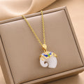 Necklace,stainless Steel,with White Elephant ,Only Self-pickup Is Supported, And The Displayed Prices Are All Self-pickup Prices