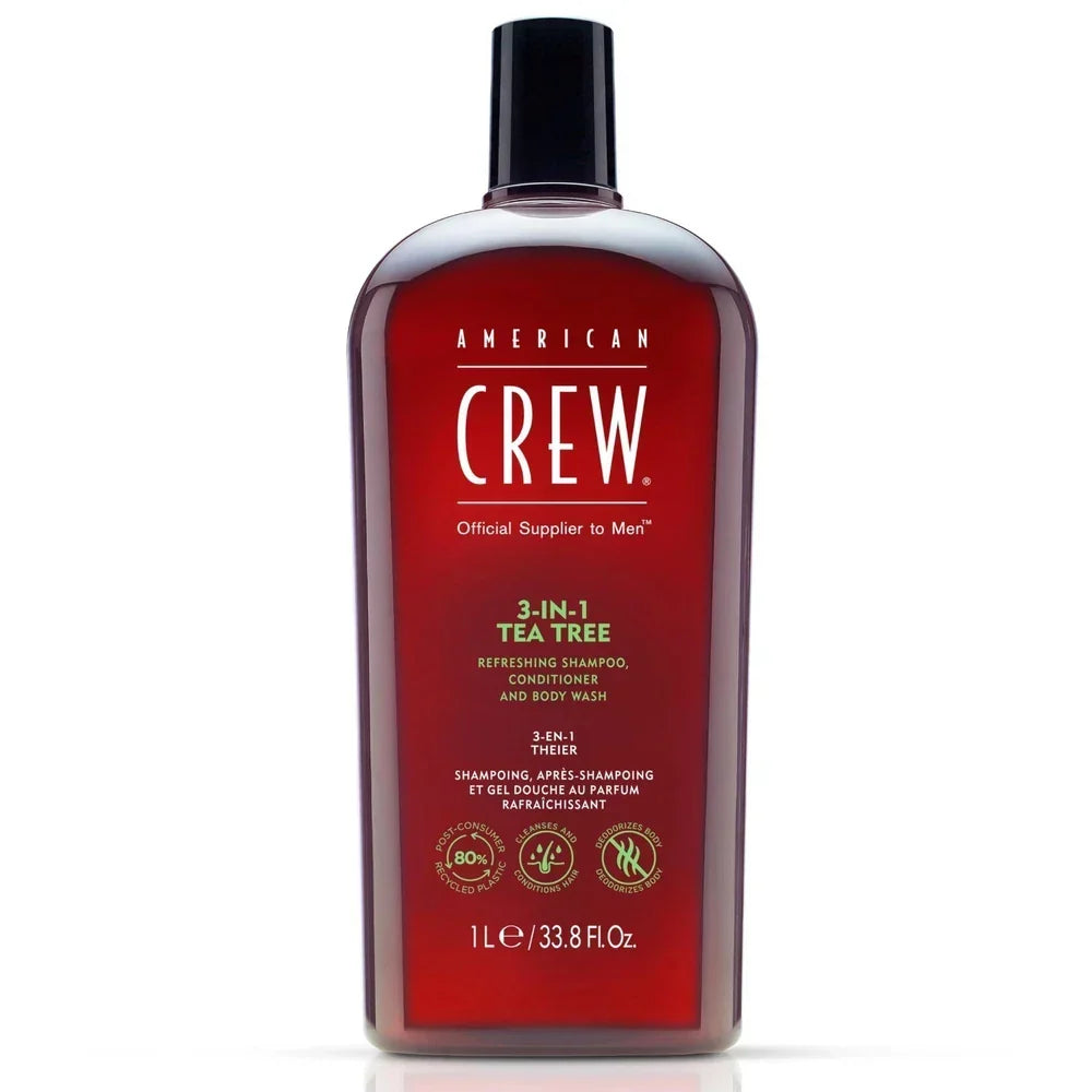 American Crew 3-in-1 Tea Tree Shampoo, Conditioner & Body Wash | 33.8 fl oz
