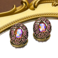 Mid-ancient Vintage Court Vintage Full Inlaid Laiying Stone Earrings