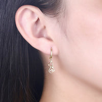 Sterling Silver Cat Zircon Earrings