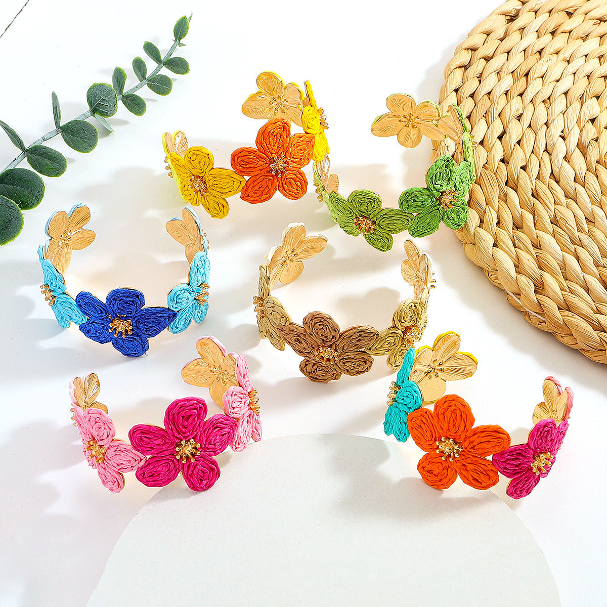 Raffia Retro Diamonds Fashion Design Alloy Bracelet