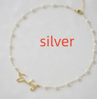 Stainless Steel DIY Cut Name Pearl Necklace