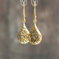 Retro Hollow Plant Pendant Earrings Party Personality