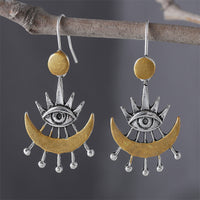 Retro Personality Horus Eye Moon Earrings