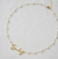 Stainless Steel DIY Cut Name Pearl Necklace