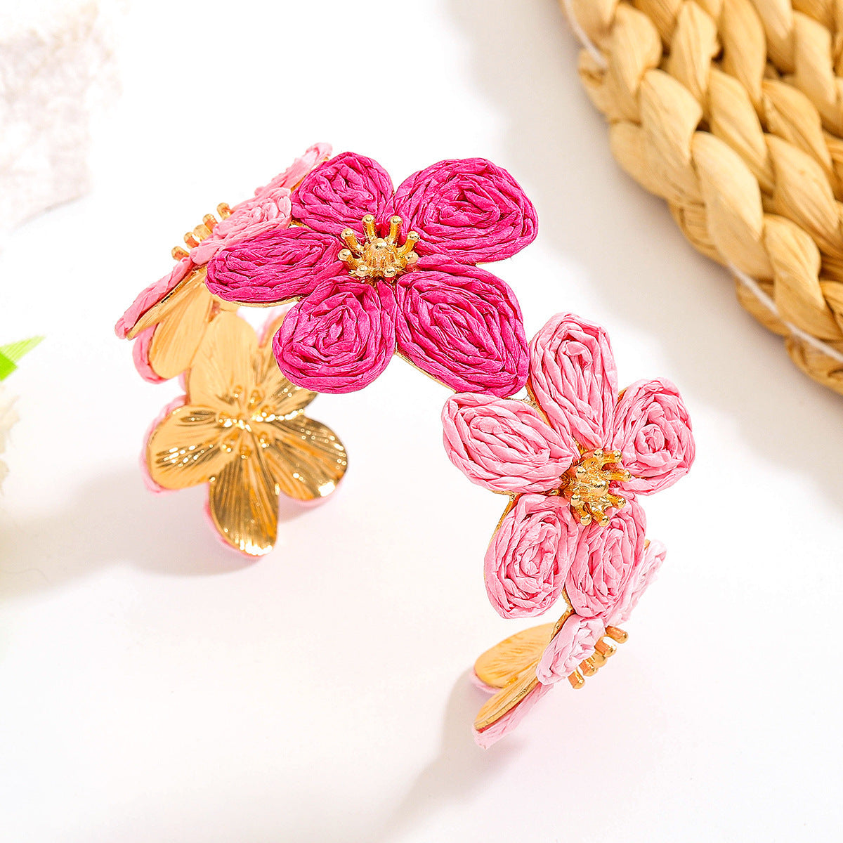 Raffia Retro Diamonds Fashion Design Alloy Bracelet