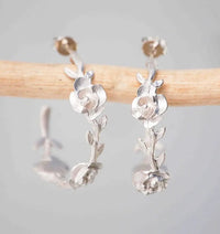 Female Solid Color Casual Retro Flower Earrings