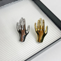 Three-dimensional Palm Light Luxury Metal Texture Ring