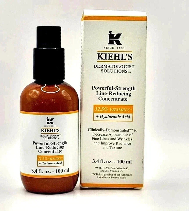 Kiehl's Powerful-Strength Line-Reducing Concentrate – 12.5% Vitamin C + Hyaluronic Acid | 3.4 oz