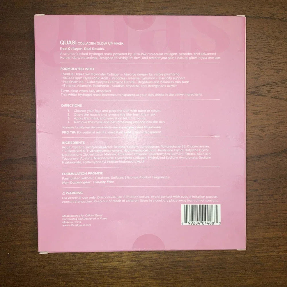 Quasi Collagen Glow Up Mask – Premium Anti-Aging Face Mask | 4 pcs / Box