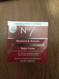 No7 Restore & Renew Multi Action Night Cream – 1.69 oz Anti-Aging Moisturizer