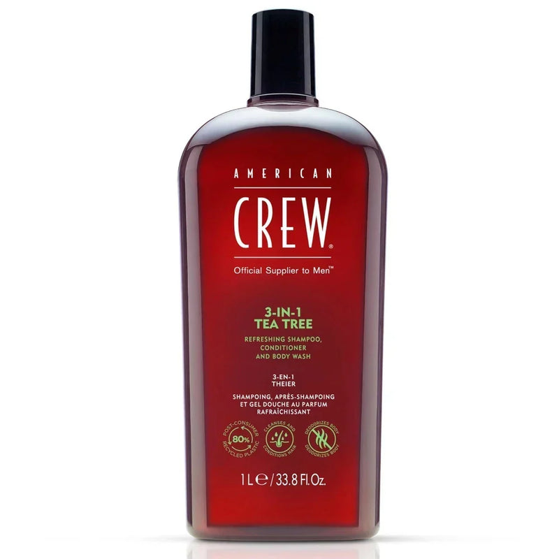 American Crew 3-in-1 Tea Tree Shampoo, Conditioner & Body Wash | 33.8 fl oz